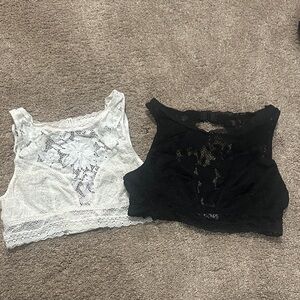 Lace Bralette Set in Black and White